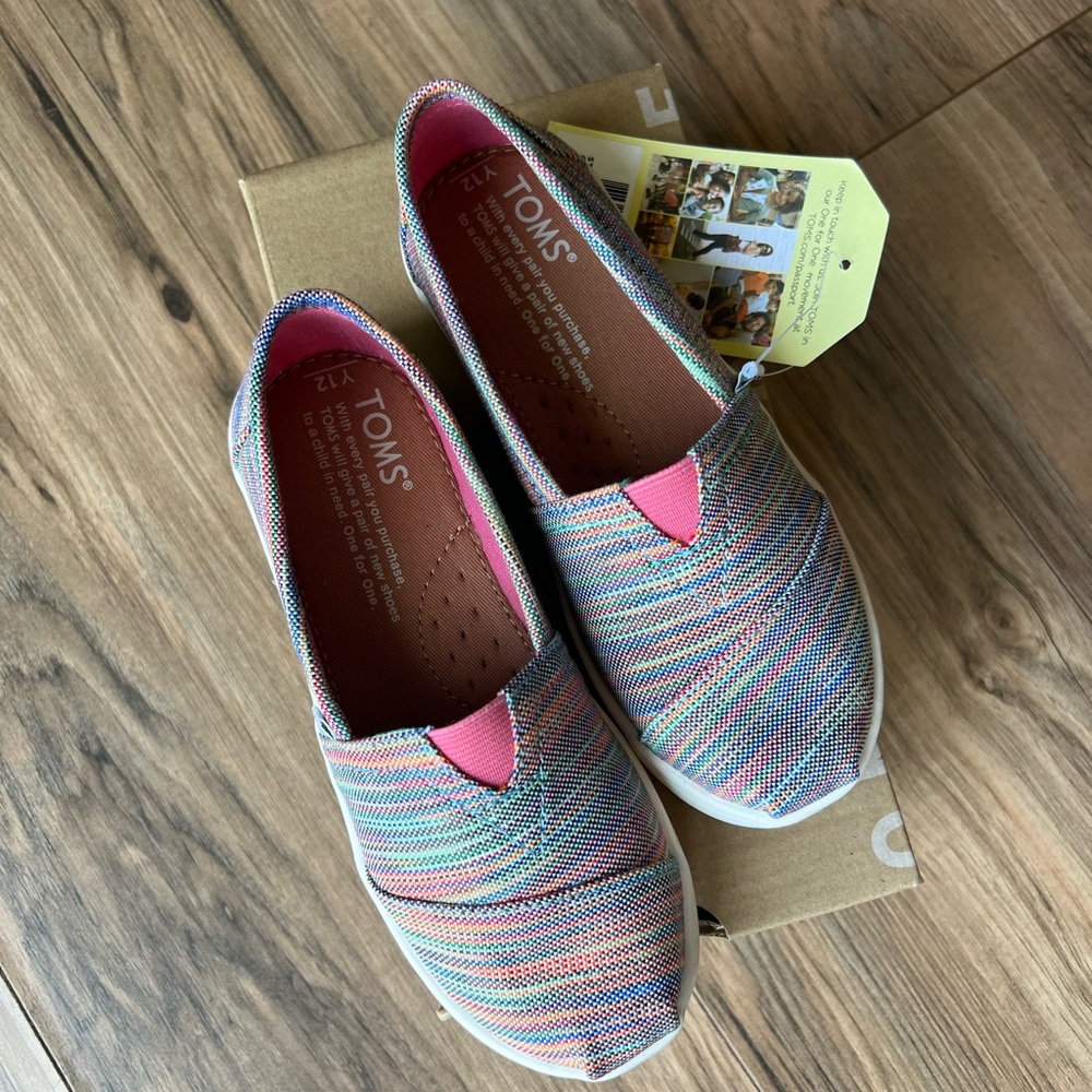 TOMS Girl’s Colorful Striped Flats